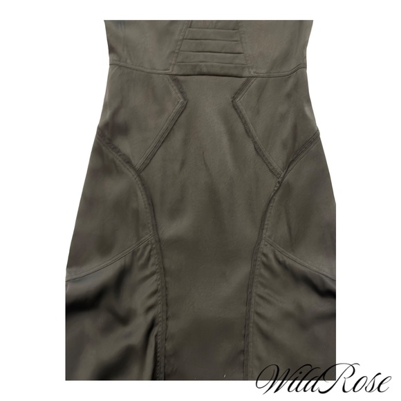 ZAC POSEN Black Silk Flutter Flounce Fitted Cocktail Sheath Dress SZ 2 - Picture 5 of 12